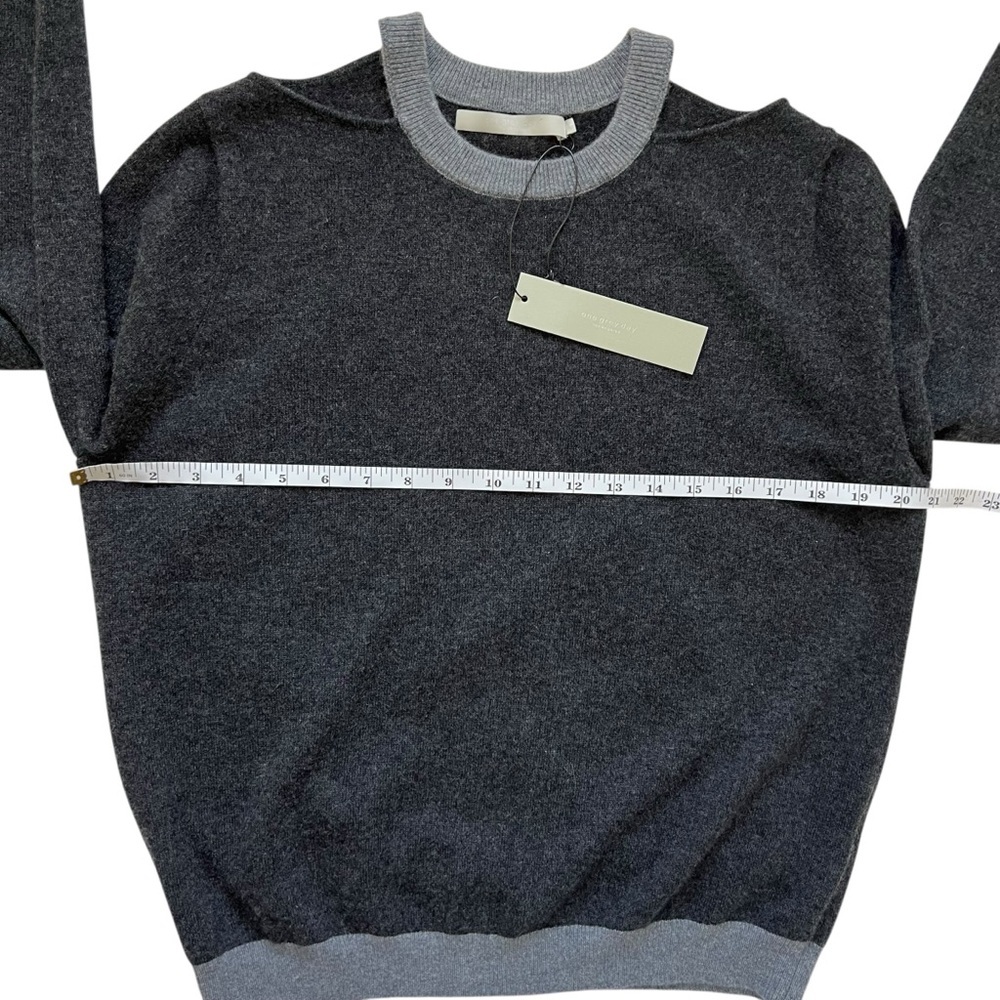 NWT One Grey Day Colorblock Cut Out 100% Cashmere Sweater in Gray Size S - Picture 10 of 11